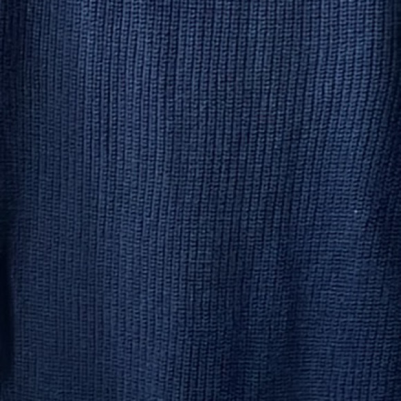 Express Navy Blue Cable Knit Cotton Long Sleeve Sweater Size Medium - Picture 7 of 11